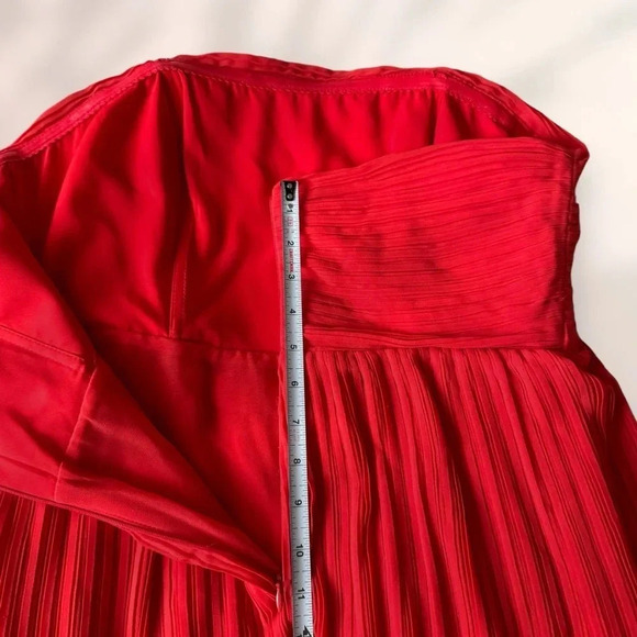 Fame and Partners Tiered Strapless Dress in Red Size 10 - Picture 4 of 11